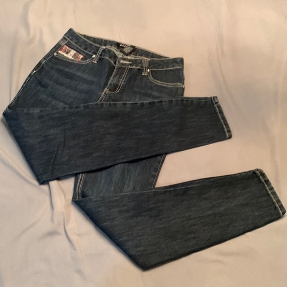 Baccini Jeans Womens 4 Blue Denim Low Rise Skinny Ankle Dark Wash Pre-owned